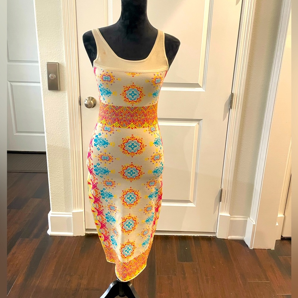 Bebe Sleeveless Spandex Multi color Dress